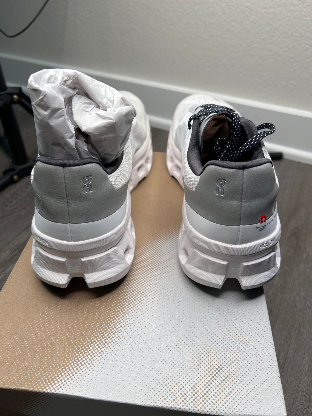 Size 9.5 - On Cloudmonster All White/Black 61-98434