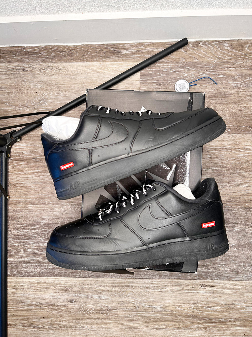 Size 13 - Nike Air Force 1 Low x Supreme Box Logo - Black (2020)