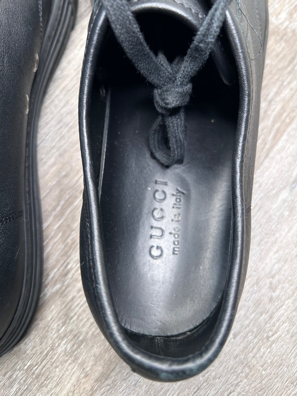 Size 10 US - Gucci Pebbled Nappa Leather Low 'Black' 312615-AOD50-1000 US
