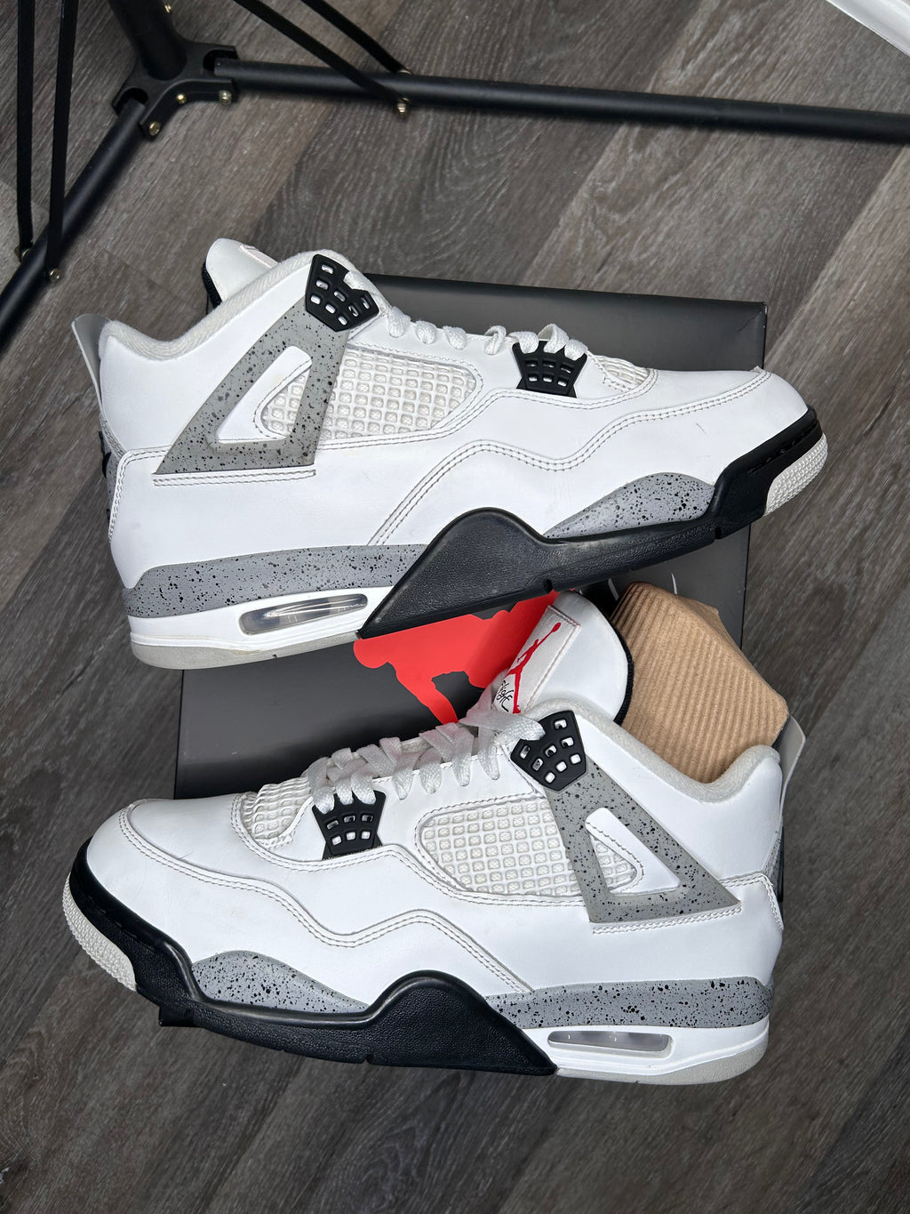 Size 10 Nike Jordan 4 Retro White Cement FV5029-100 Mens With Box