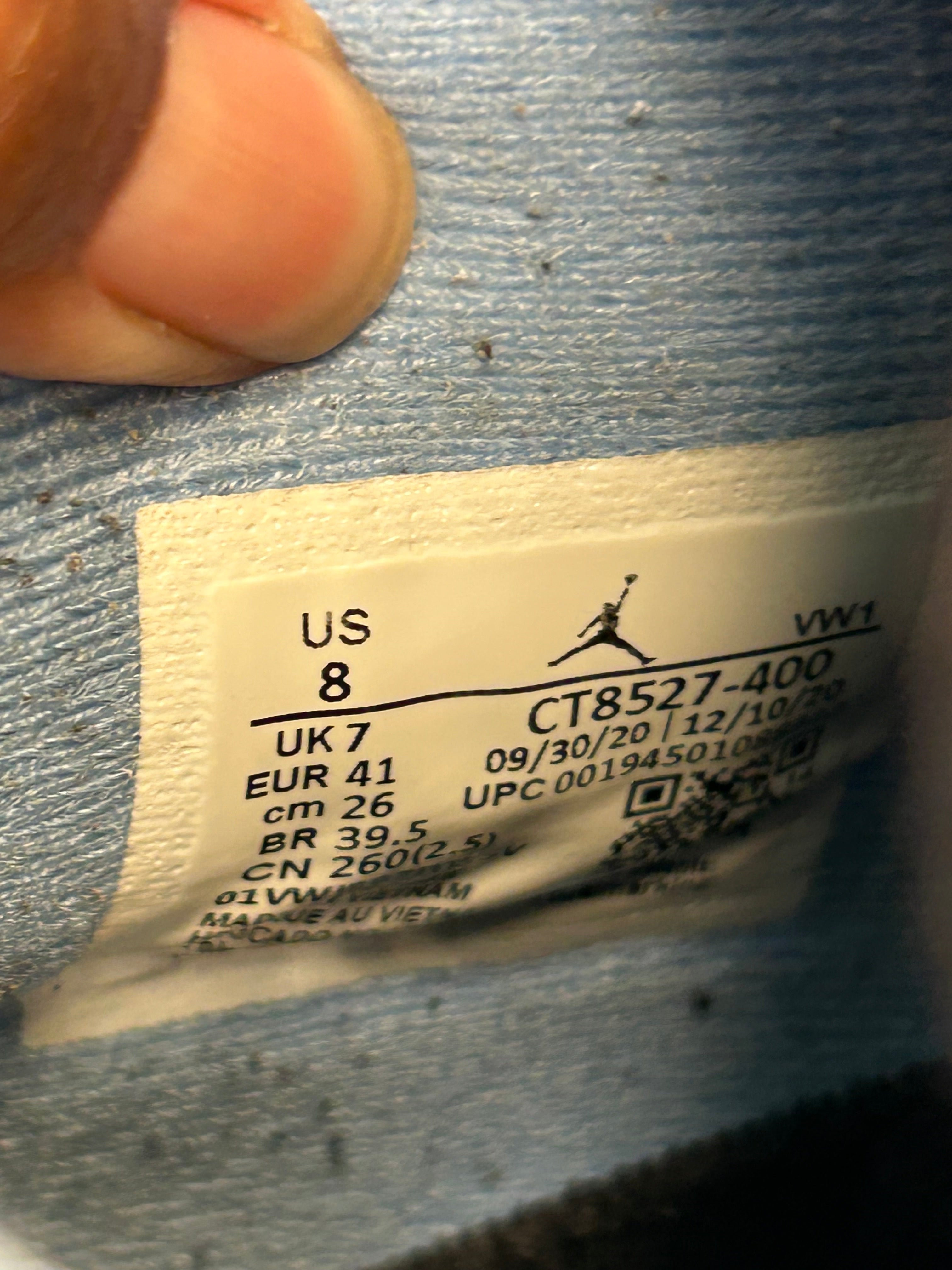 Size 8 - Jordan 4 Retro University Blue Unc (2021) CT8527-400