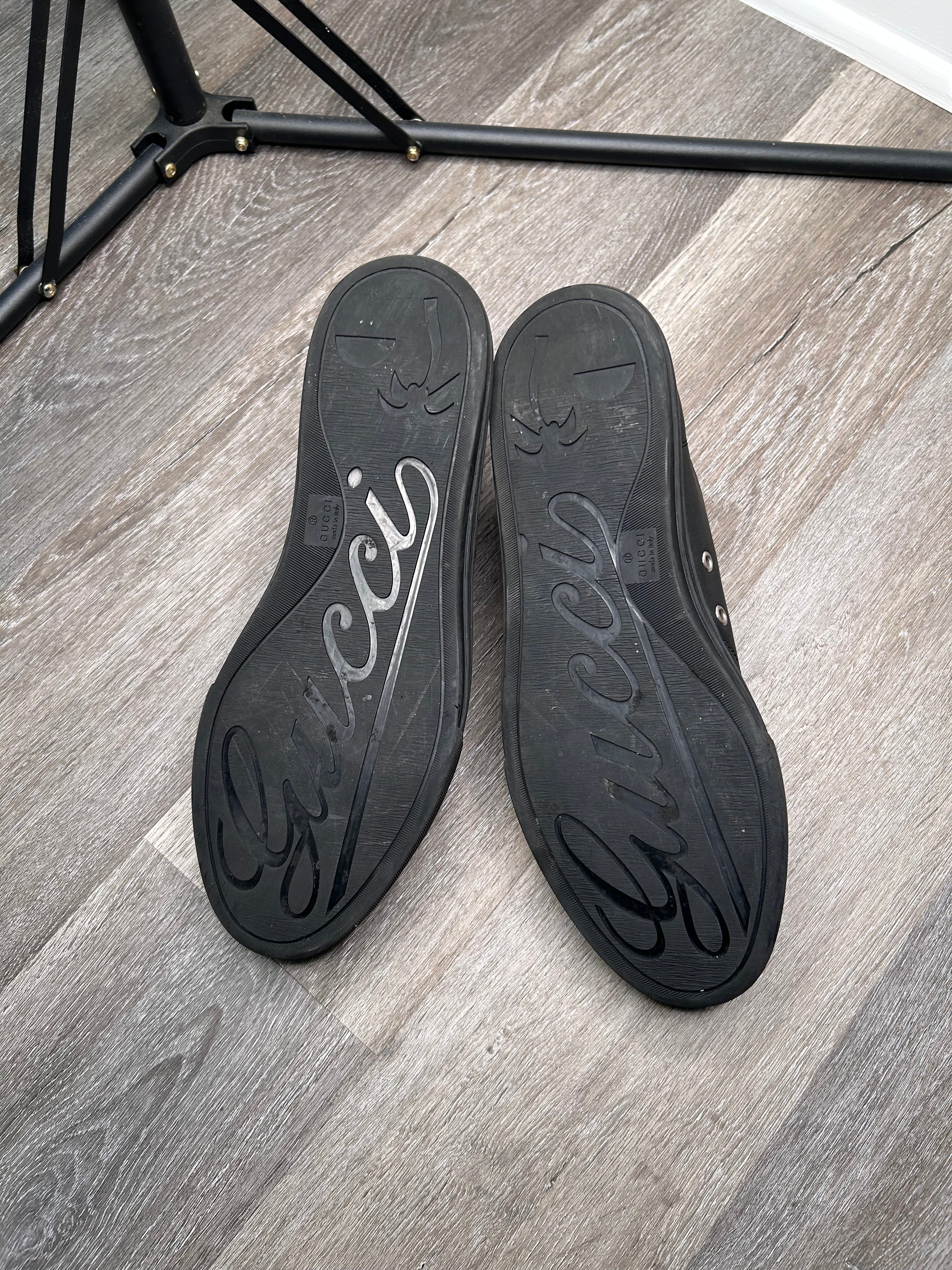 Size 10 US - Gucci Pebbled Nappa Leather Low 'Black' 312615-AOD50-1000 US