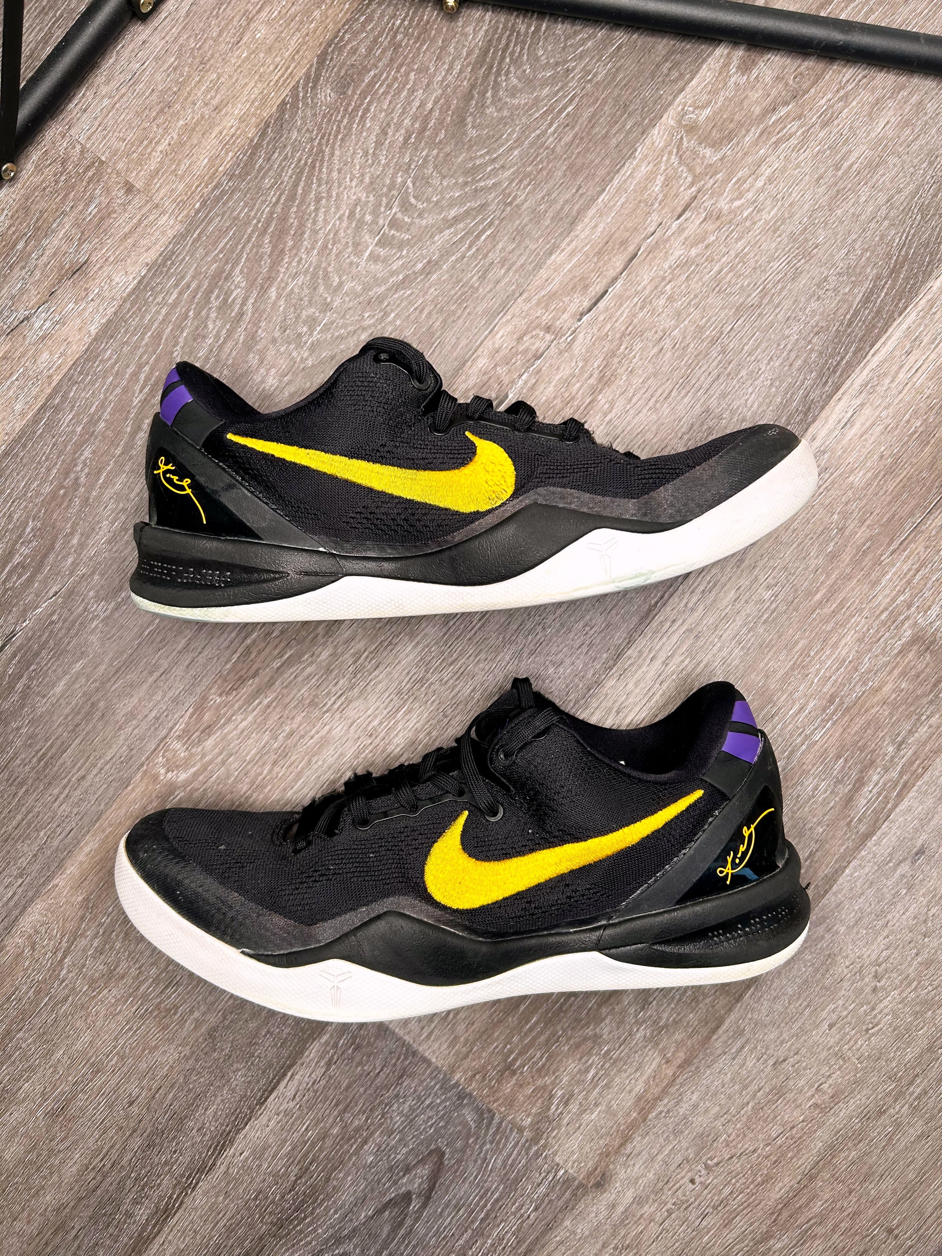 Size 10.5 Nike Kobe 8 LAKERS AWAY men’s (Give Back Pair)
