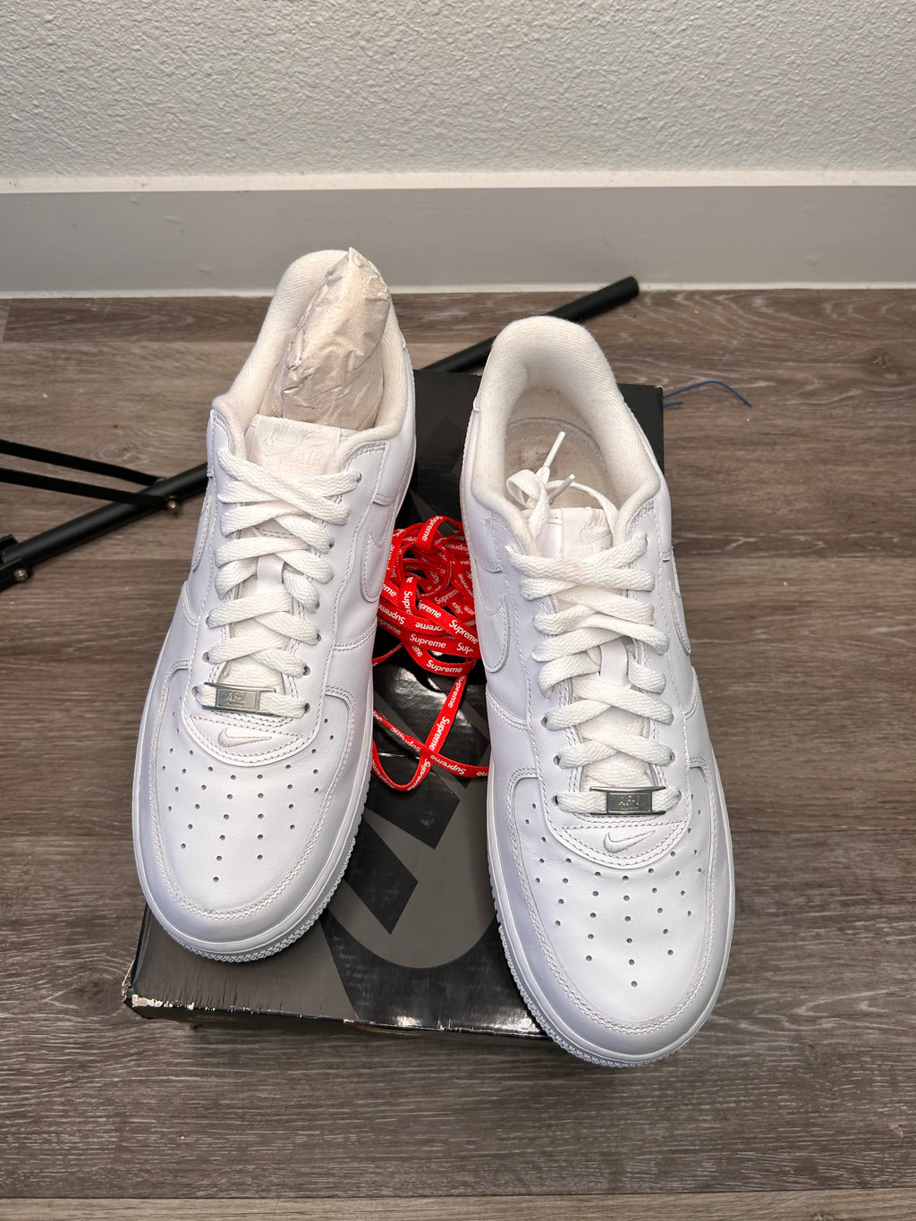 Nike Air Force 1 x Supreme Low Box Logo - White - Size 10 - CU9225-100 (2020)