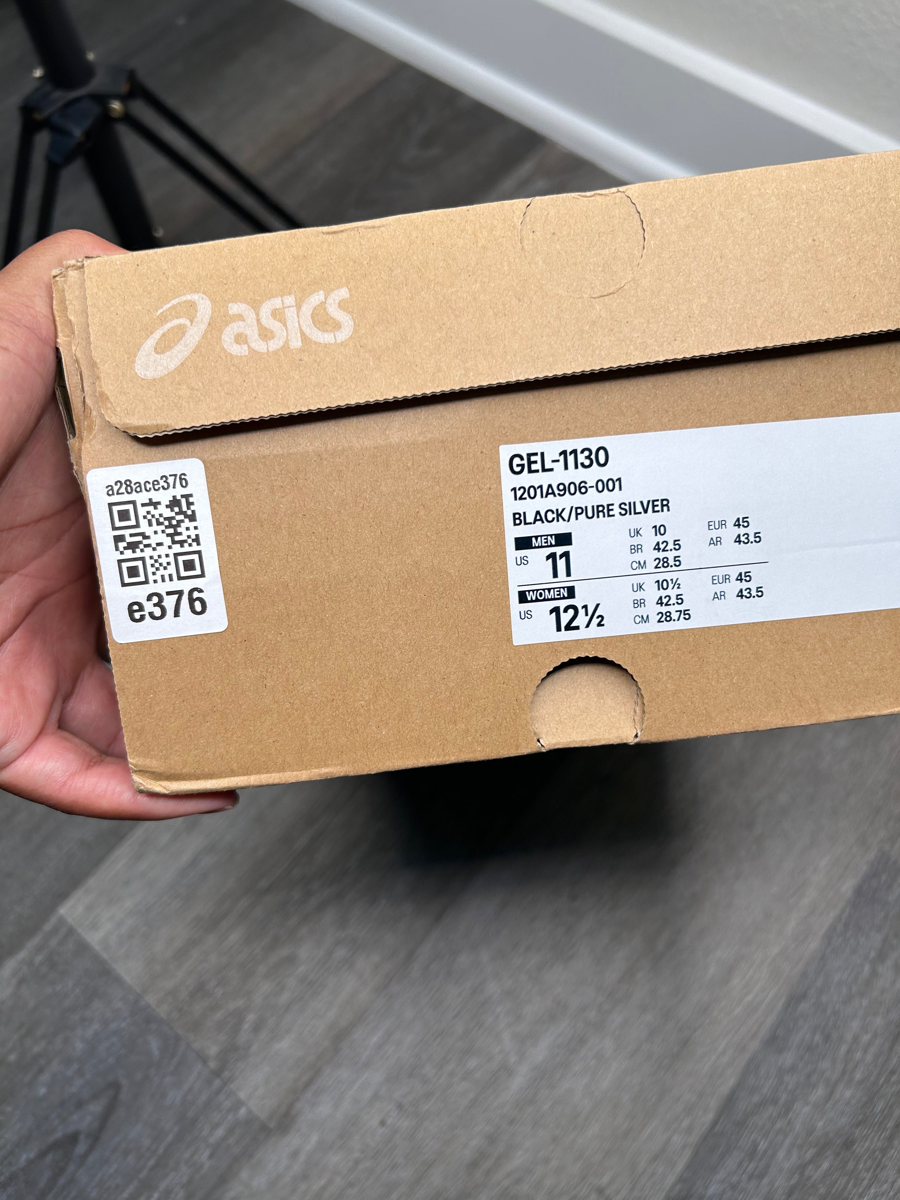 Size 11 - ASICS Gel-1130 Black Pure Silver (2025) 1201A906-001