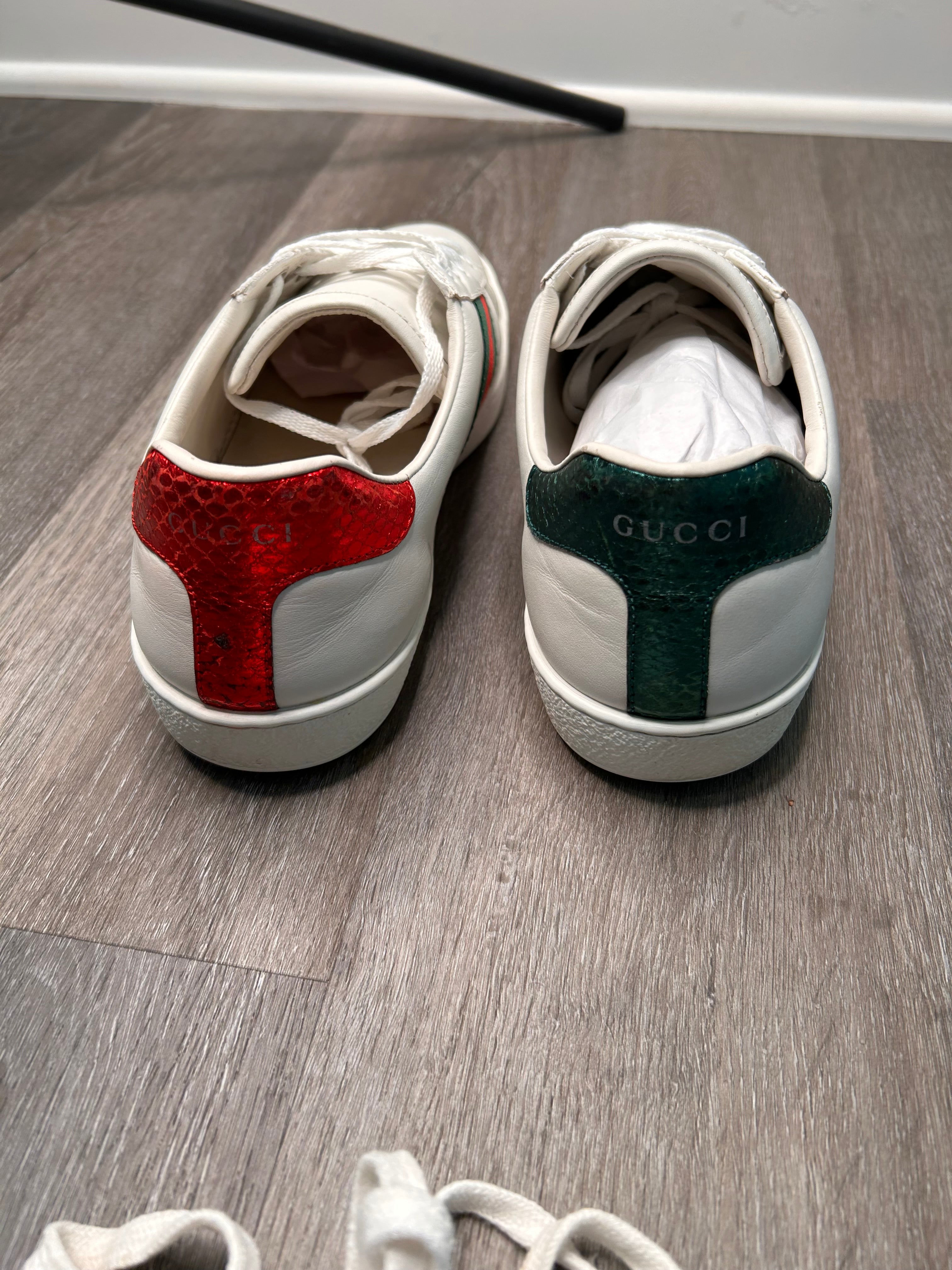Gucci Ace Snake low top sneakers men’s size 9 US