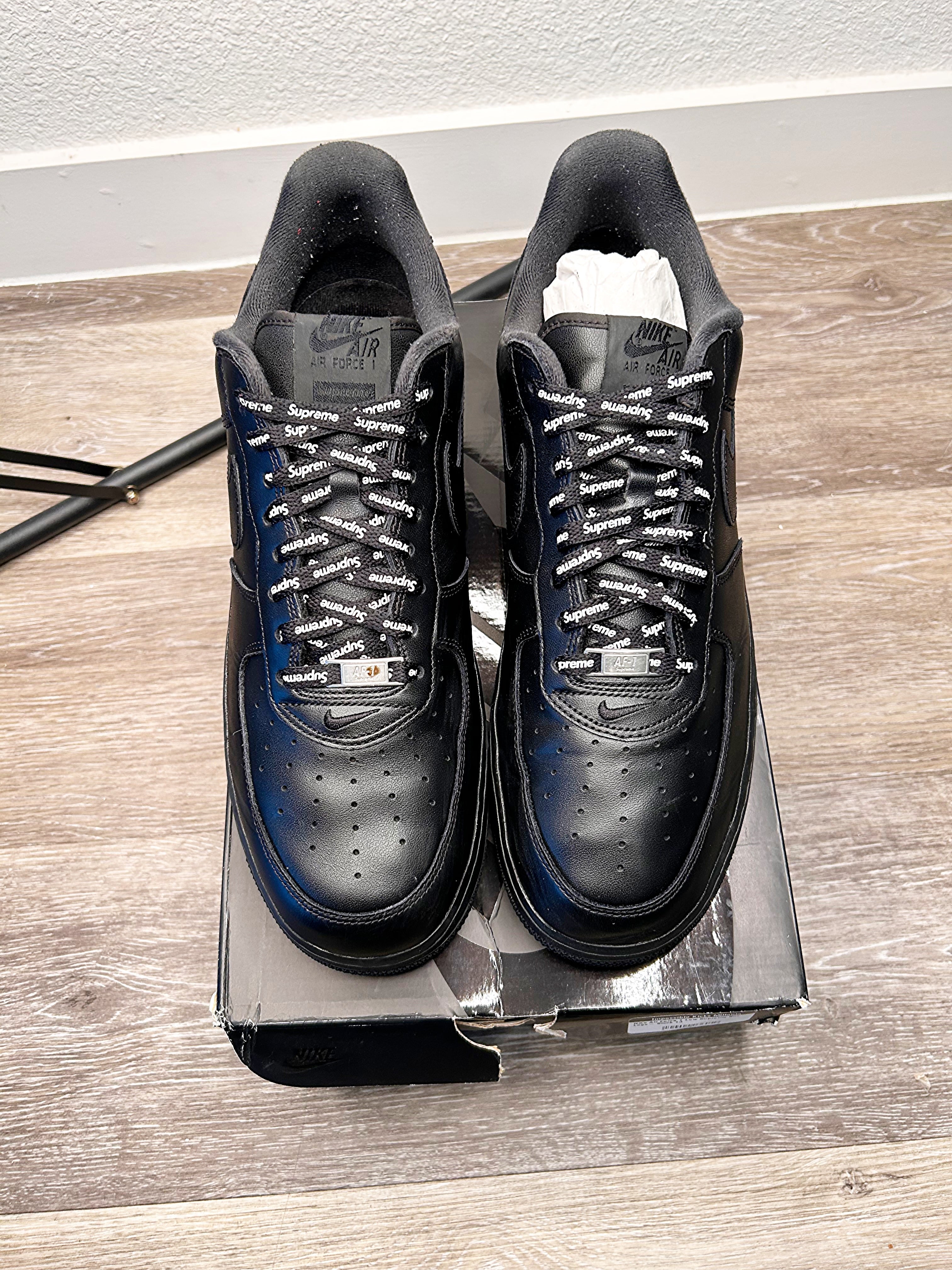 Size 13 - Nike Air Force 1 Low x Supreme Box Logo - Black (2020)