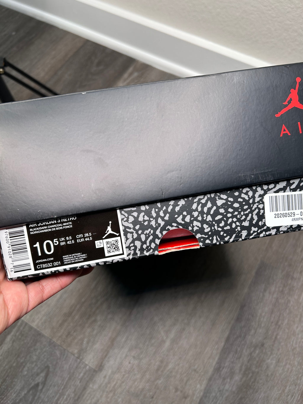 Size 10.5 - Jordan 3 Black Cat (2025) CT8532-001