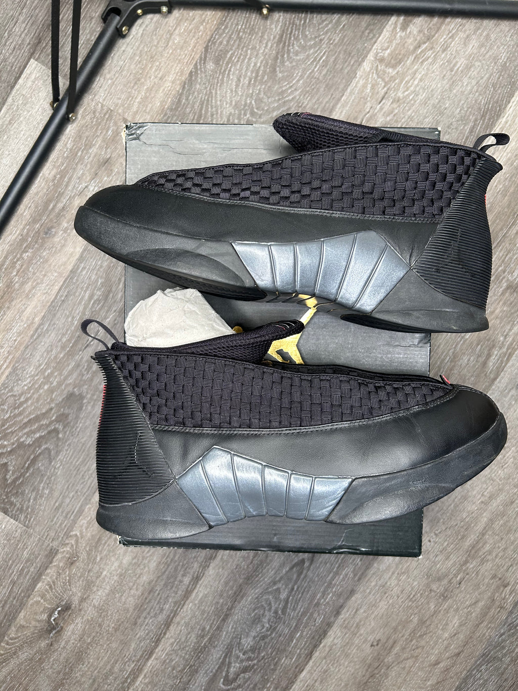 Size 11 Nike Air Jordan XV 15 Retro Stealth 2017 Mens Black Sneakers Shoes