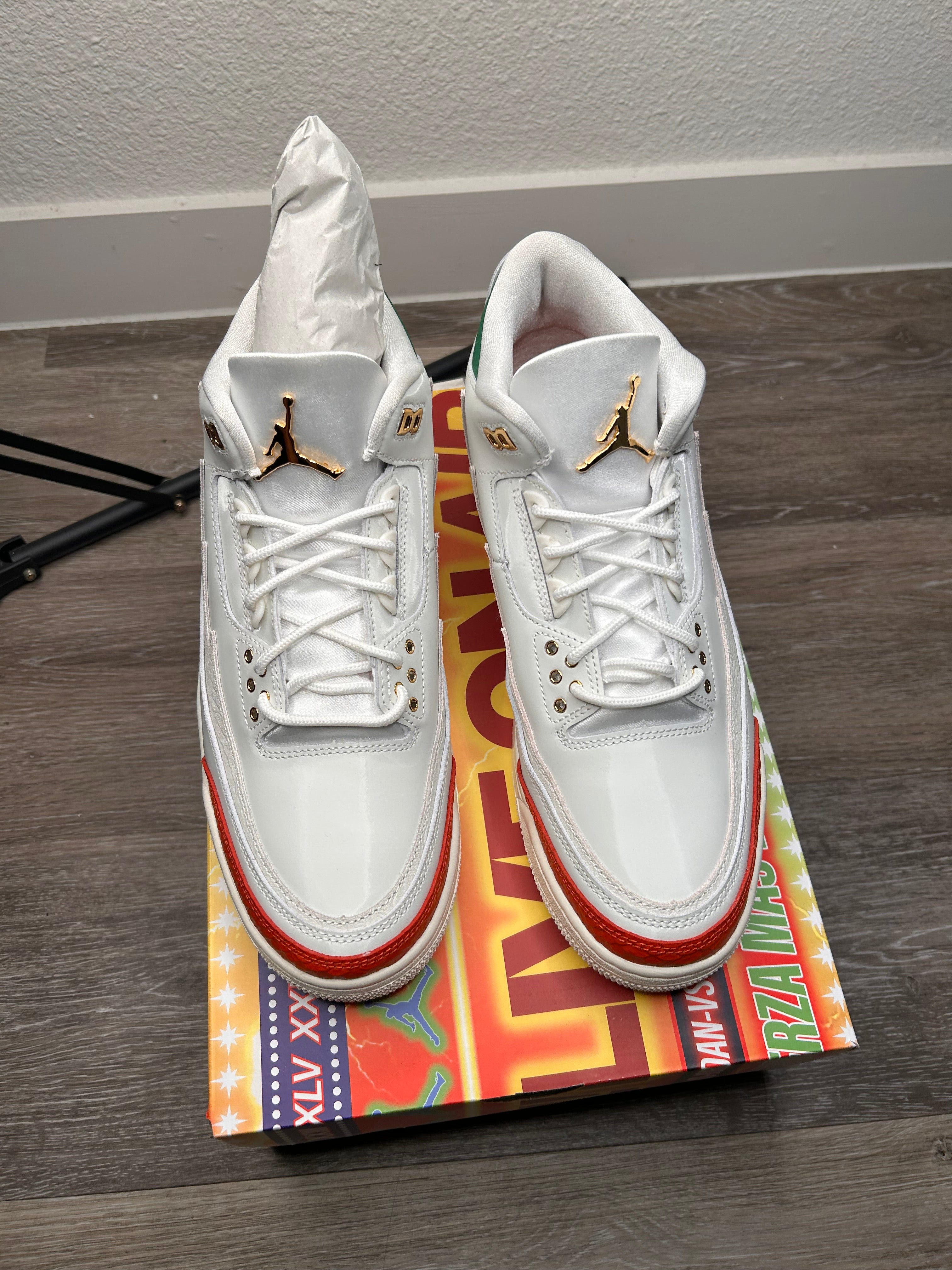Size 10.5-Men Air Jordan 3 Retro El Vuelo Summit White/Metallic Gold IO1752-100 (2025)