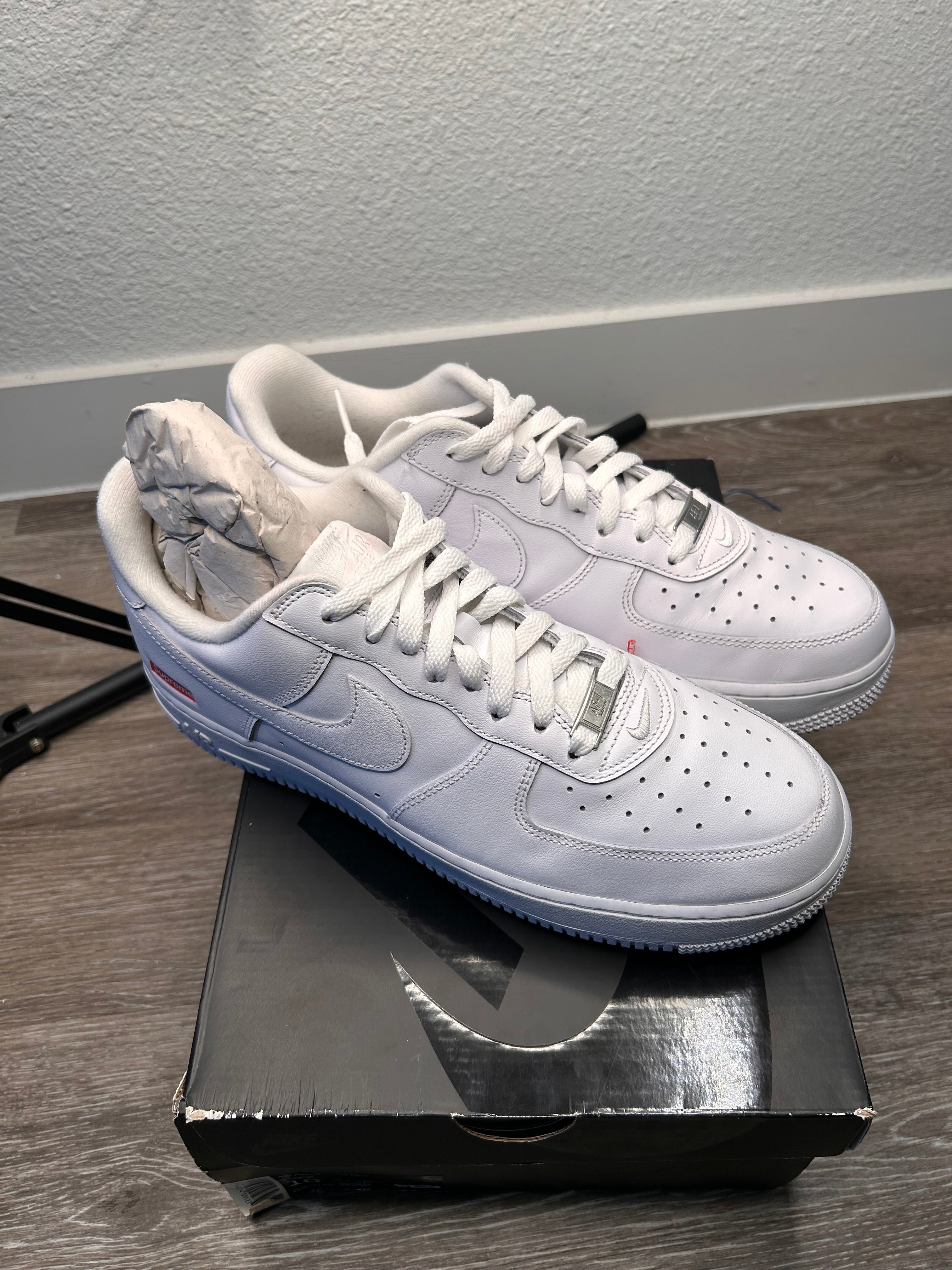 Nike Air Force 1 x Supreme Low Box Logo - White - Size 10 - CU9225-100 (2020)
