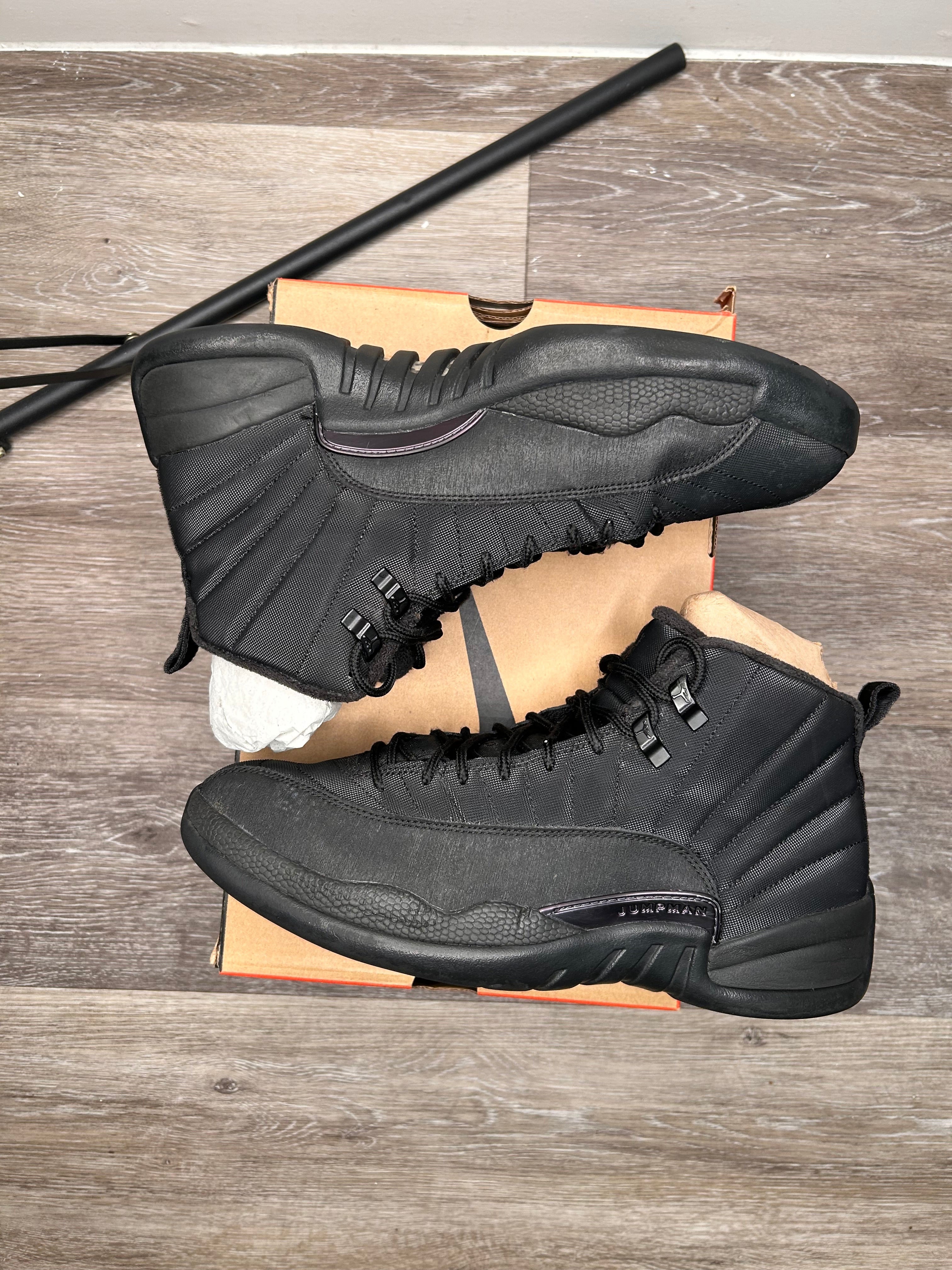 Nike Air Retro Jordan 12 Winterized Triple Black - Size 10.5 (2018)