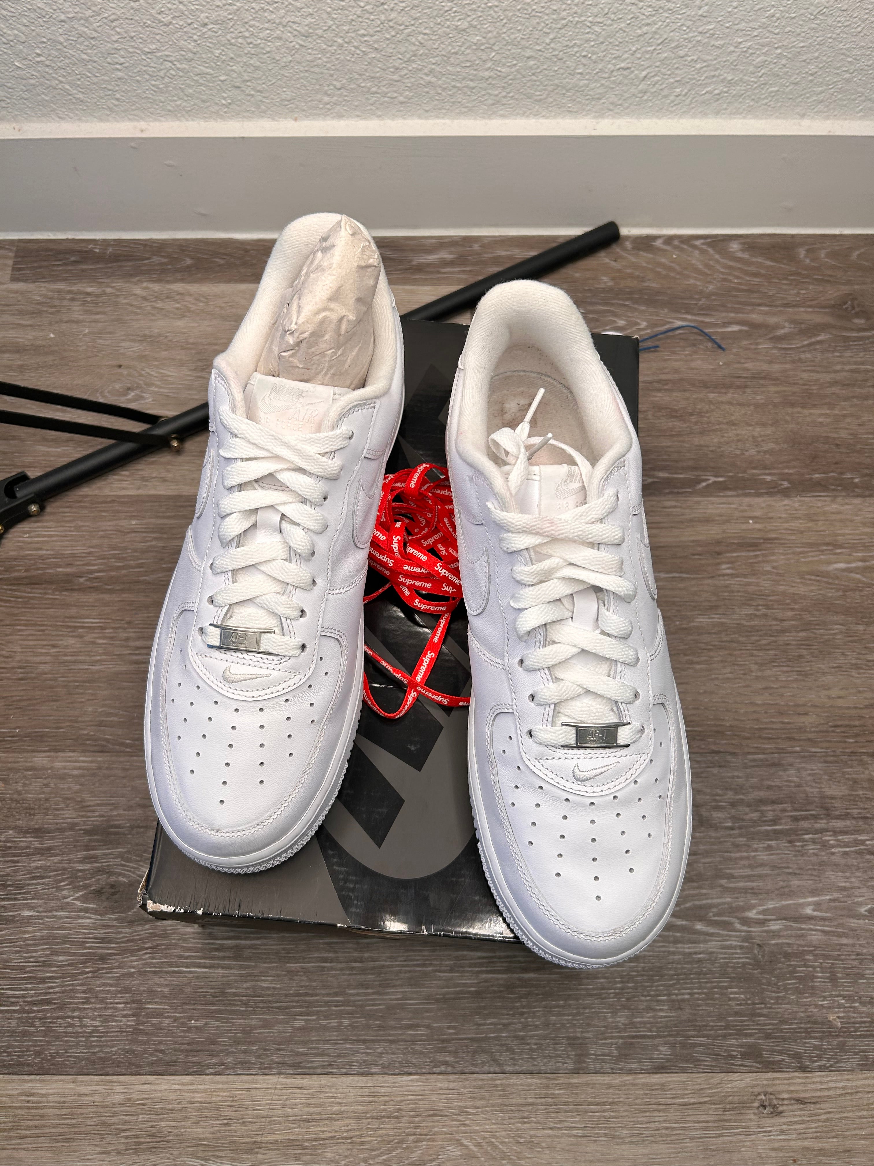 Nike Air Force 1 x Supreme Low Box Logo - White - Size 10 - CU9225-100 (2020)