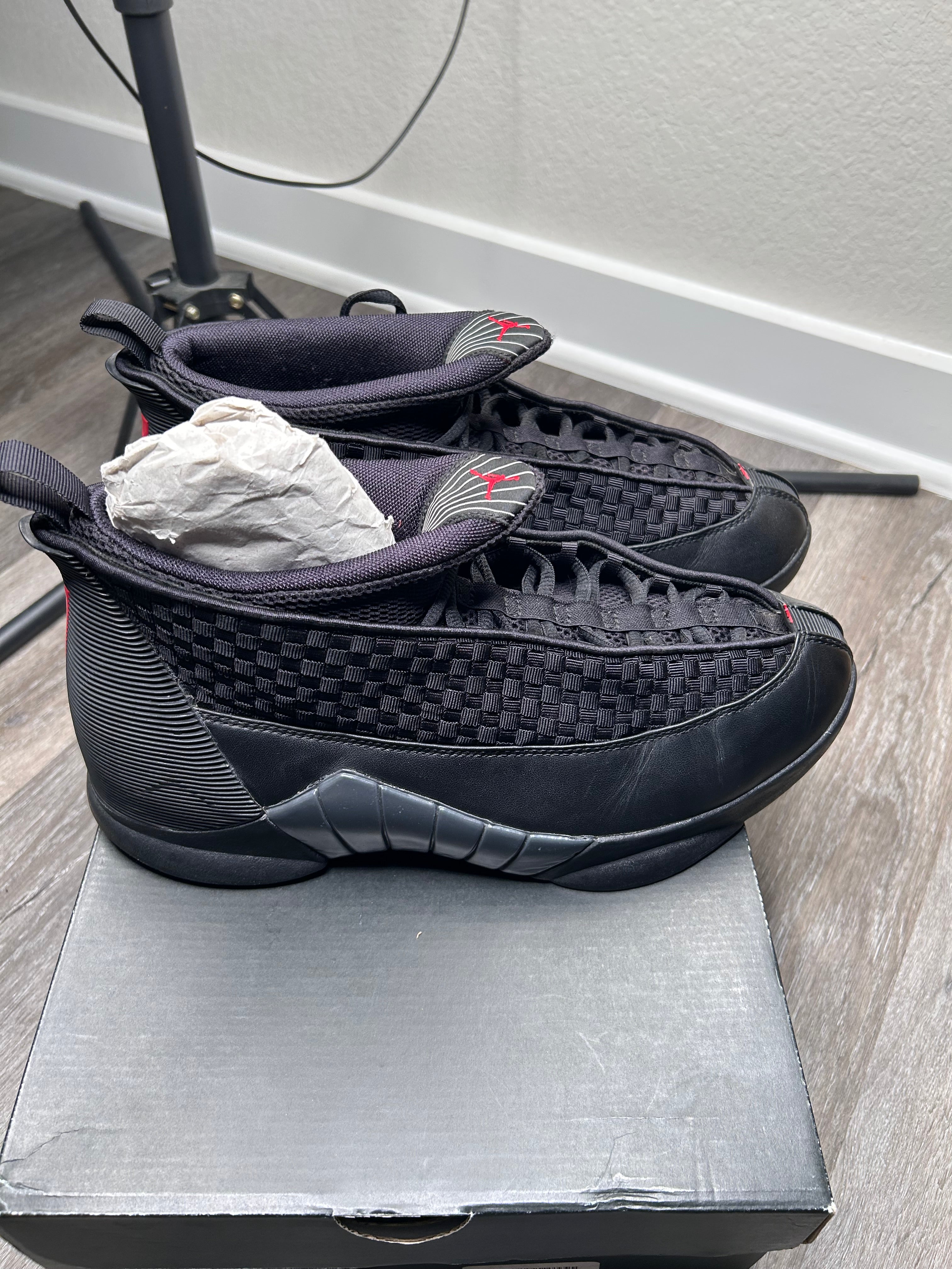 Size 11 Nike Air Jordan XV 15 Retro Stealth 2017 Mens Black Sneakers Shoes