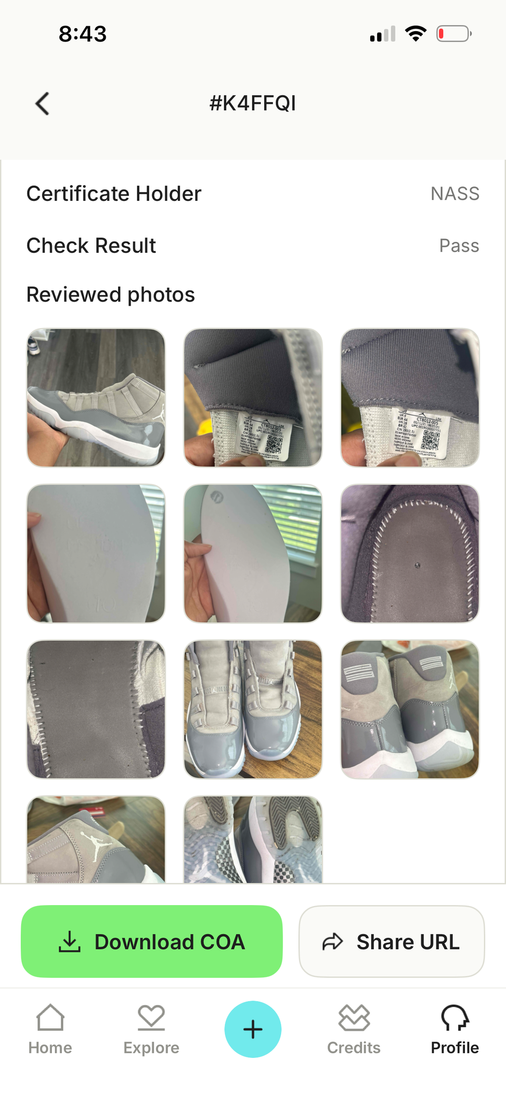 Size 10 Nike air Jordan retro 11 COOL GREY (2021)