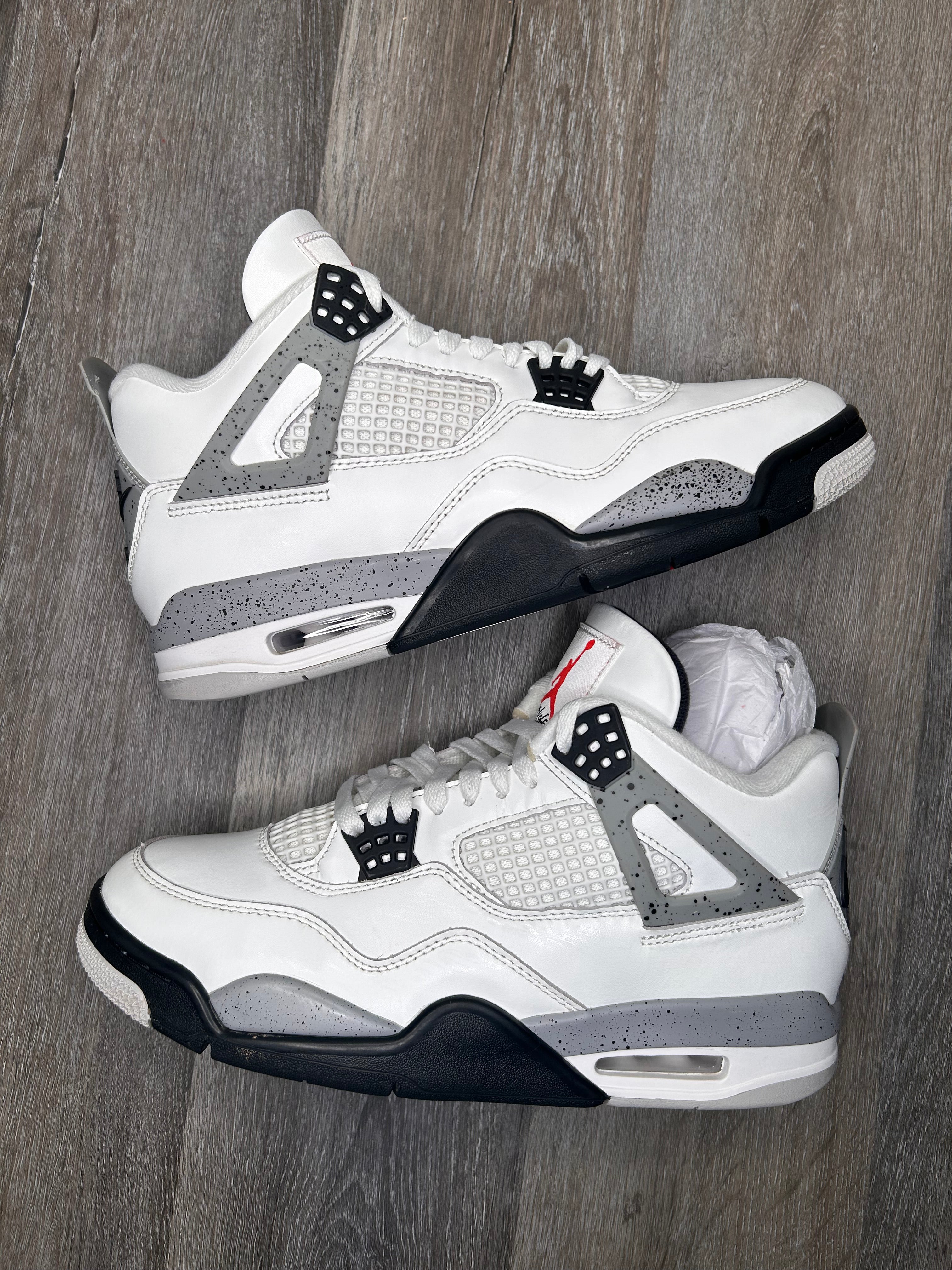 Size 10 Nike air Jordan retro 4 white cement (2025)