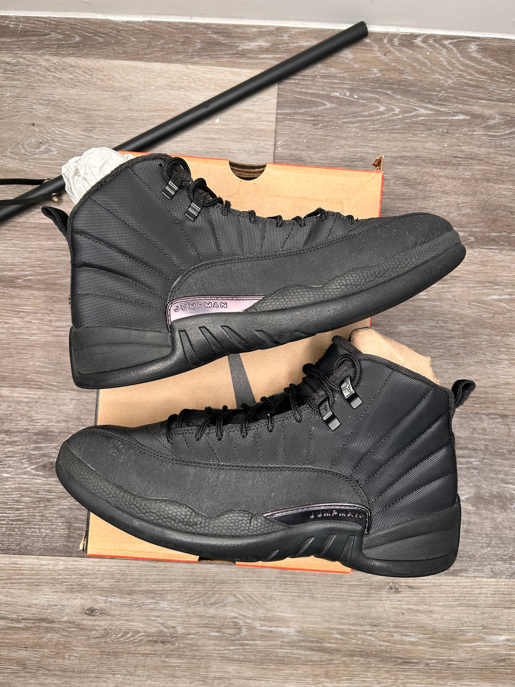 Nike Air Retro Jordan 12 Winterized Triple Black - Size 10.5 (2018)