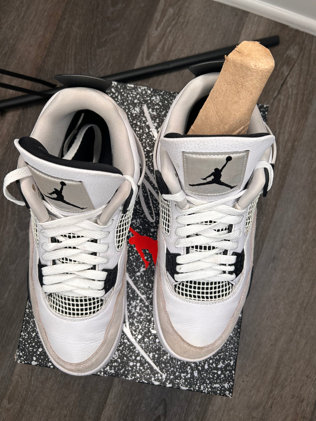Size 10.5 Nike air Jordan retro 4 MILITARY BLACK