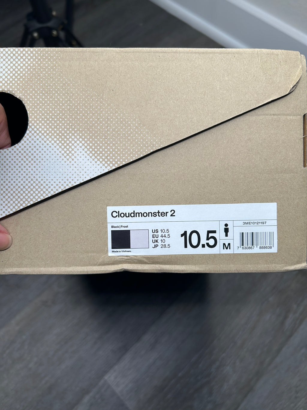 Size 10.5 - On Cloudmonster 2 Black Frost 3ME10121197 Men’s