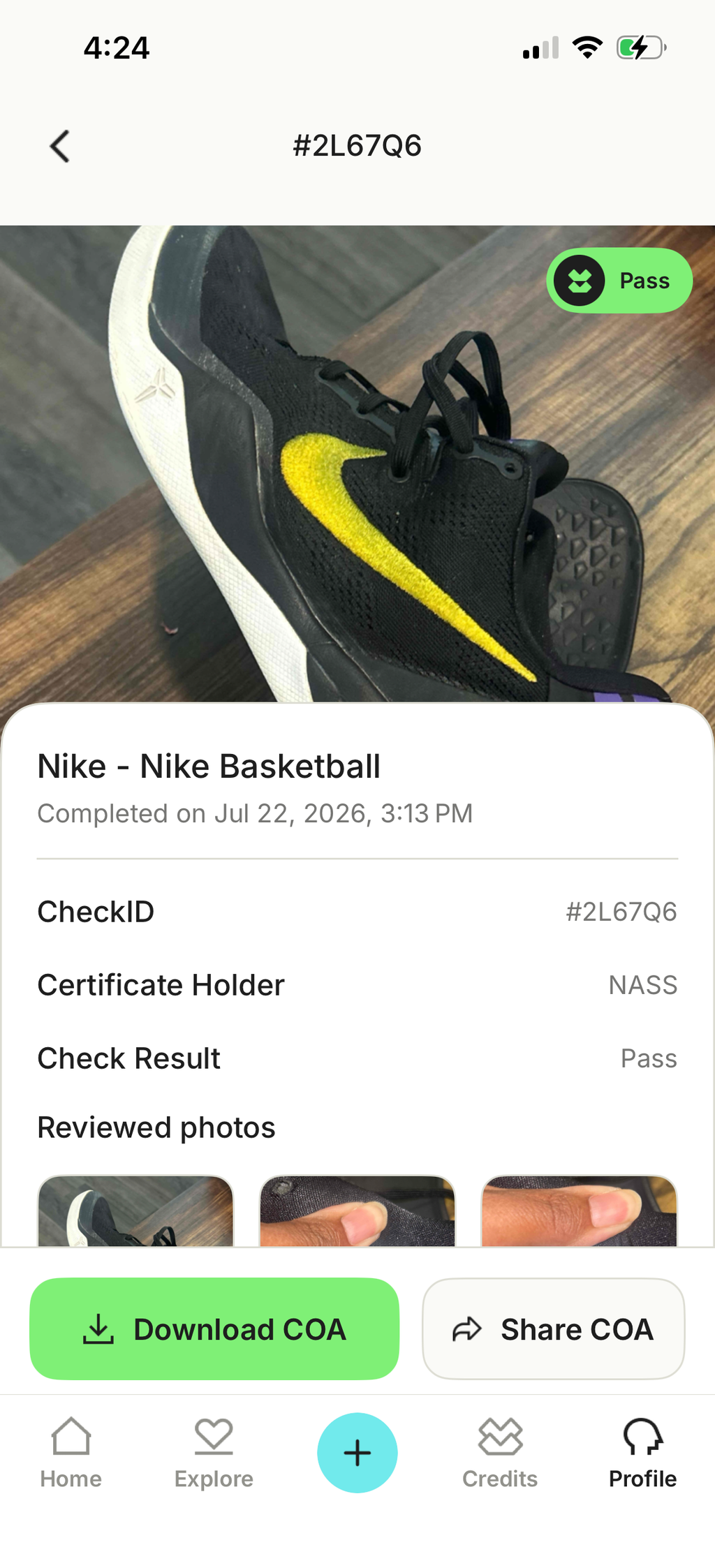 Size 10.5 Nike Kobe 8 LAKERS AWAY men’s (Give Back Pair)