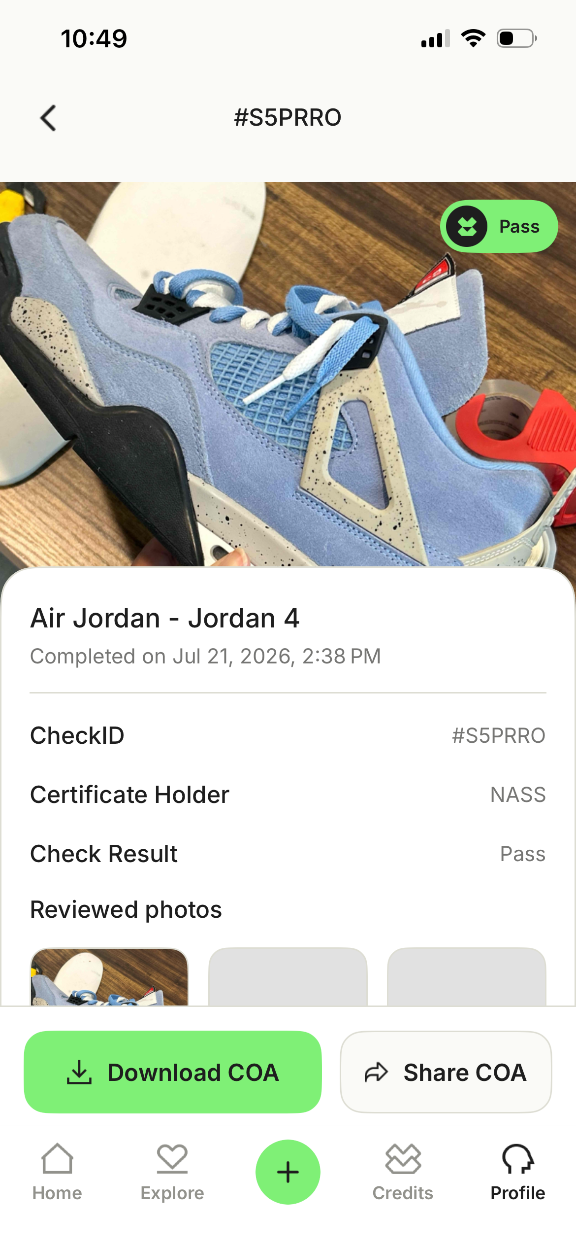 Size 13 Jordan 4 University Blue UNC 2021 CT8527-400 Men’s