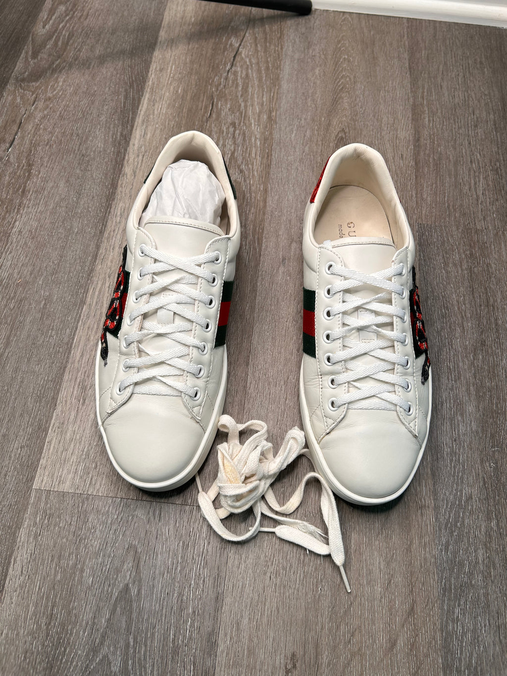 Gucci Ace Snake low top sneakers men’s size 9 US