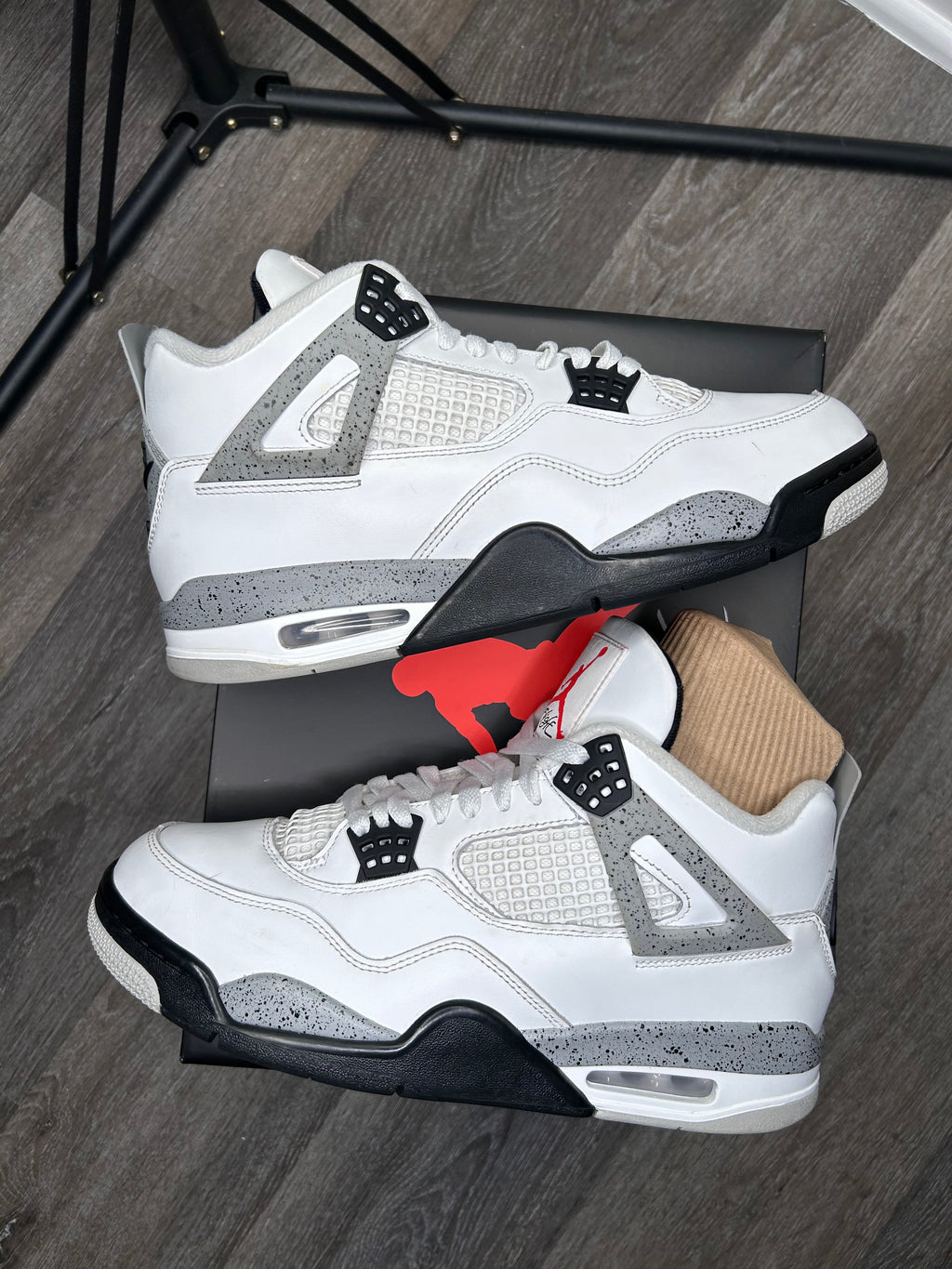 Size 10 Nike Jordan 4 Retro White Cement FV5029-100 Mens With Box