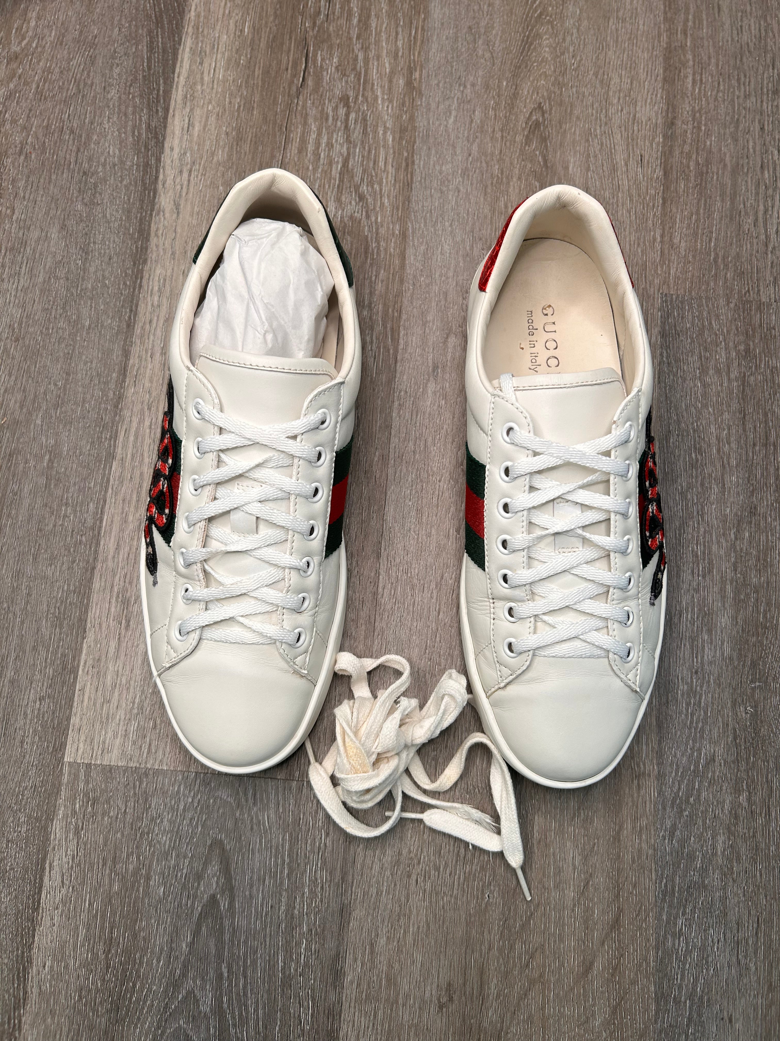 Gucci Ace Snake low top sneakers men’s size 9 US
