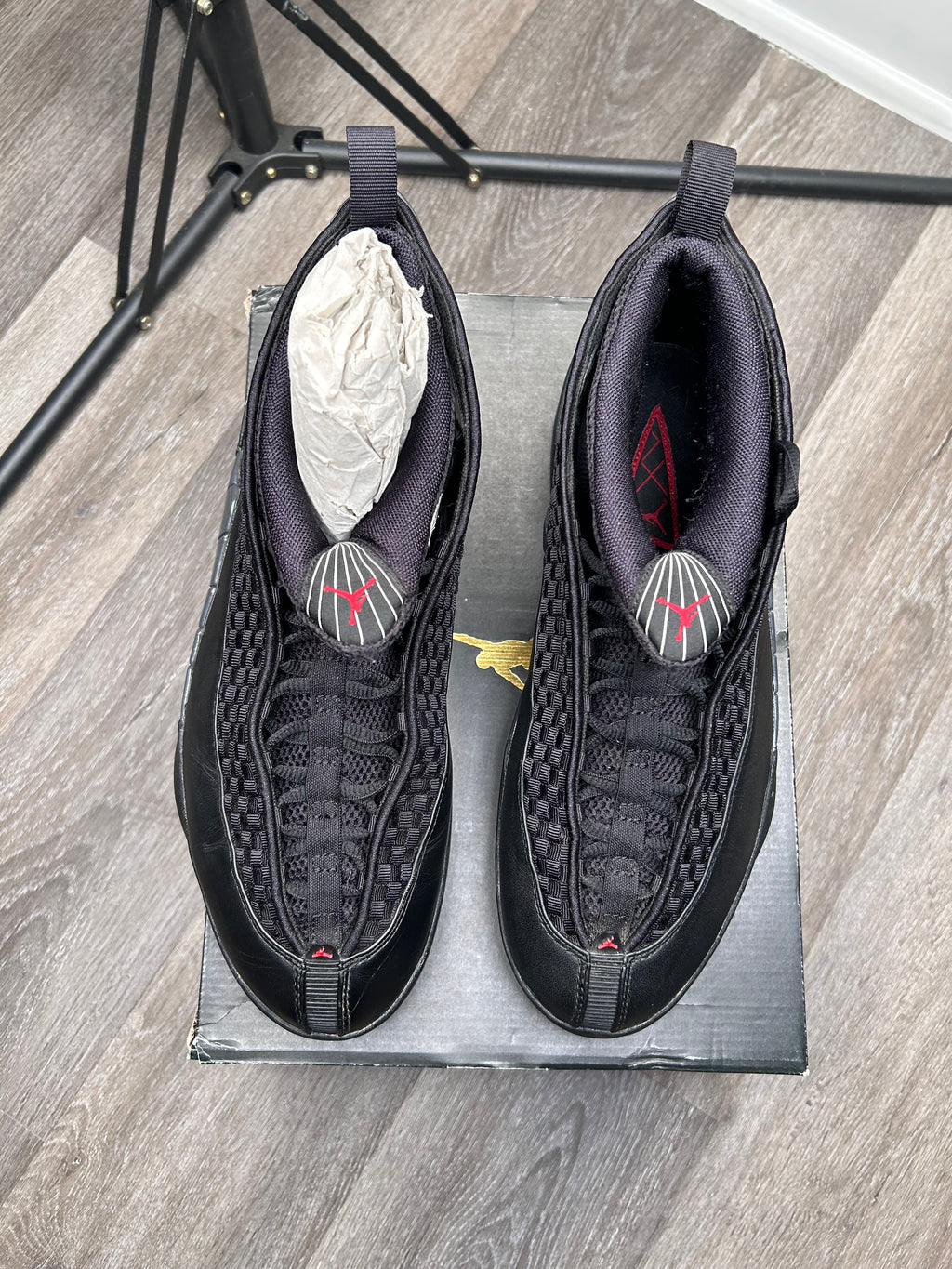 Size 11 Nike Air Jordan XV 15 Retro Stealth 2017 Mens Black Sneakers Shoes