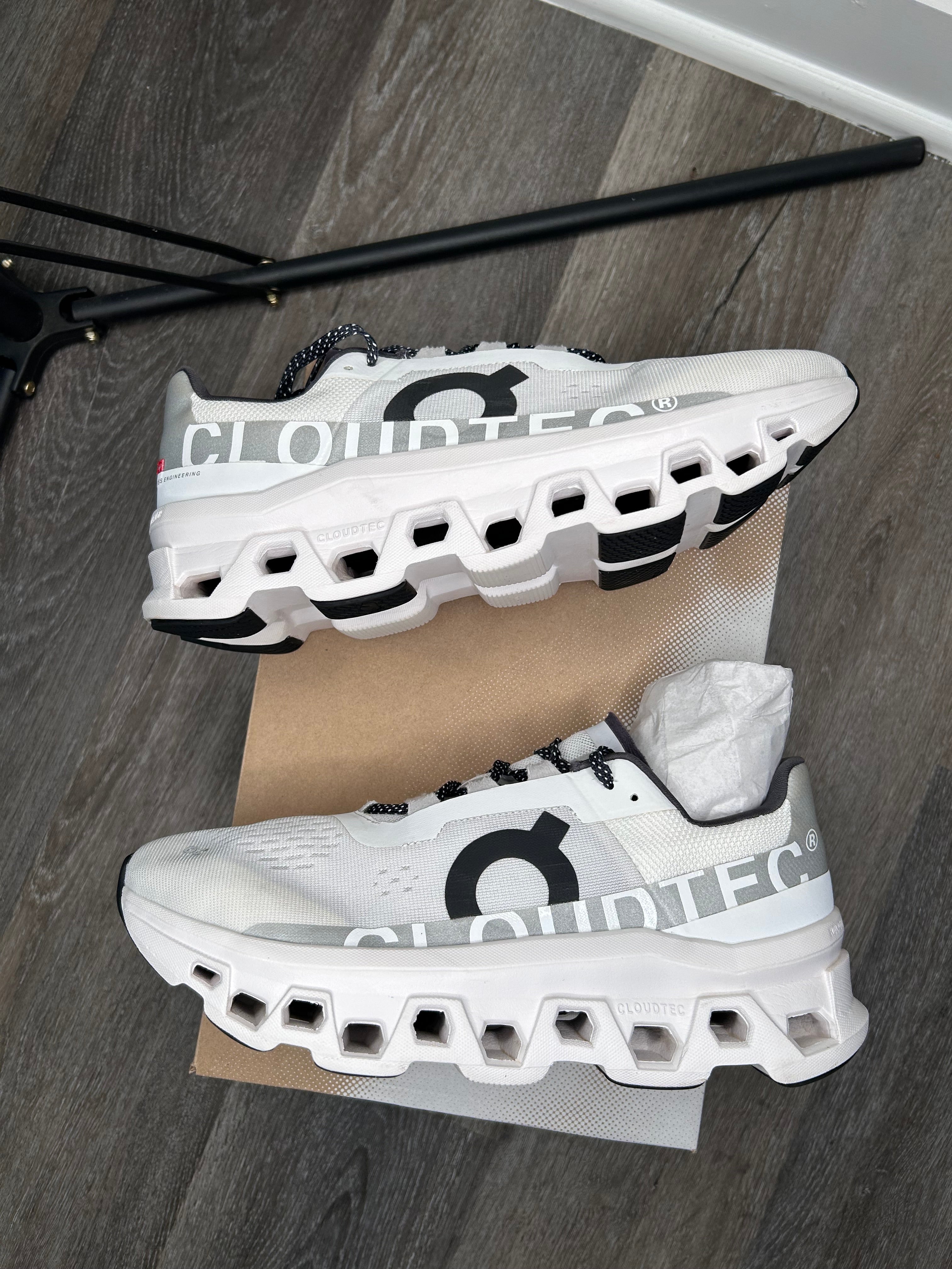 Size 9.5 - On Cloudmonster All White/Black 61-98434