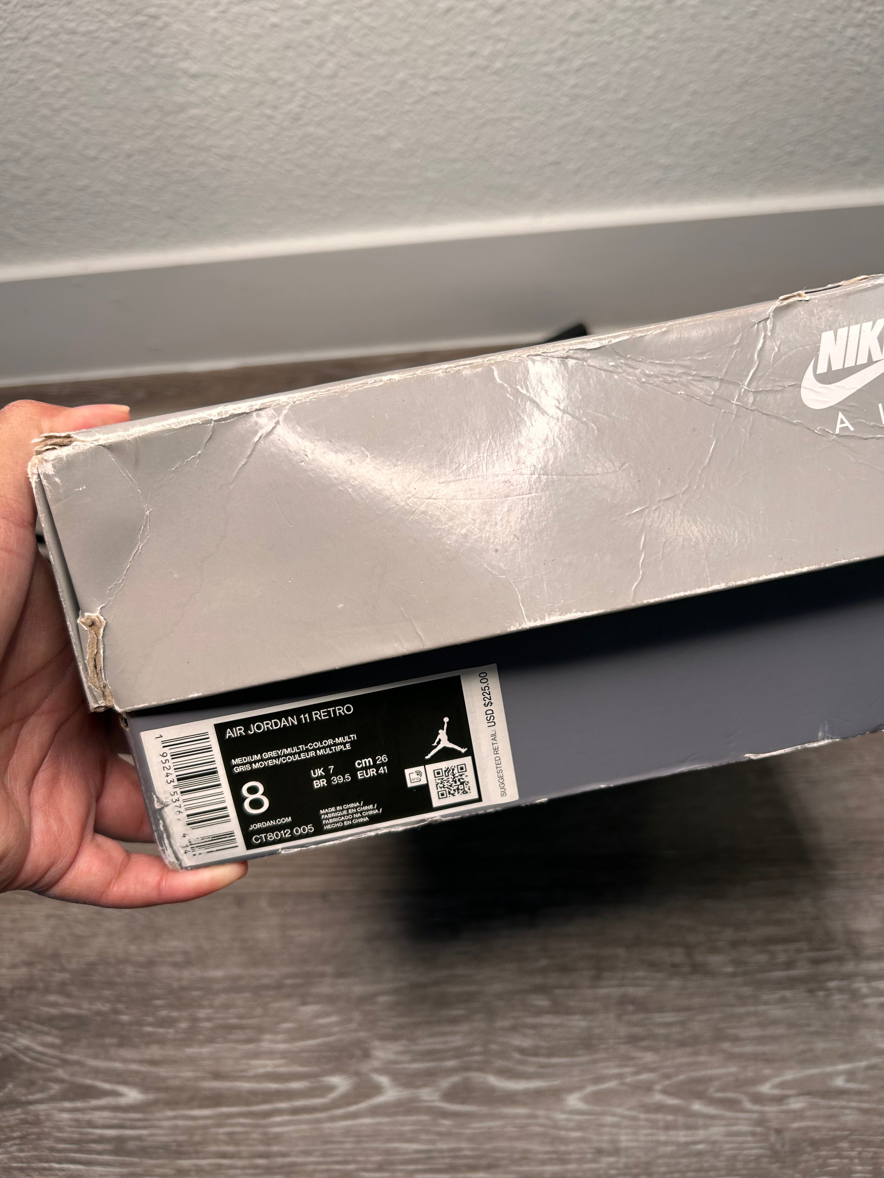 Mens Nike Air Jordan 11 Men's Cool Grey Sneakers Size 8 (2021)