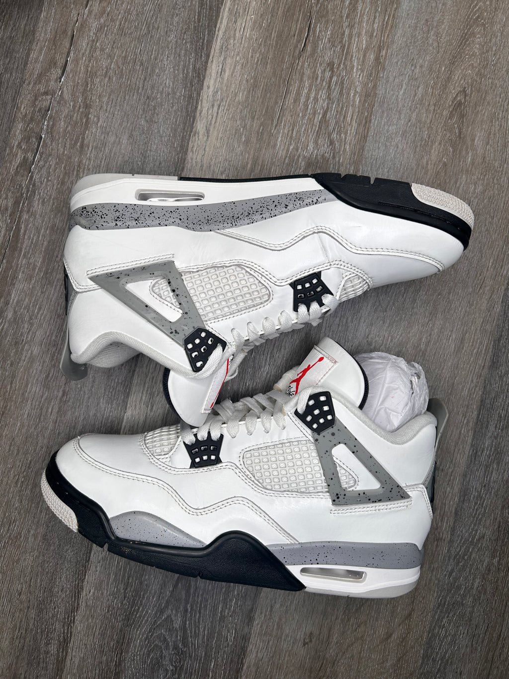 Size 10 Nike air Jordan retro 4 white cement (2025)