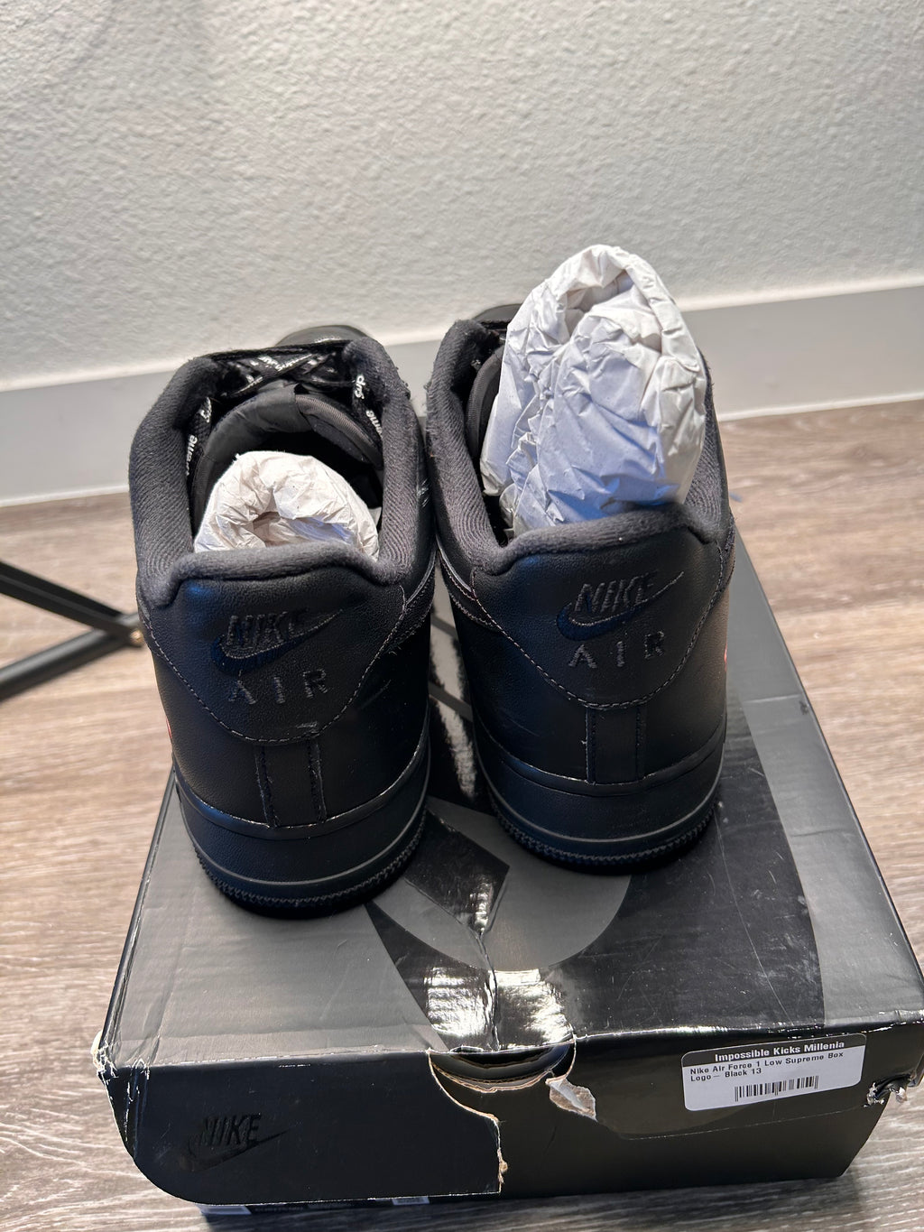Size 13 - Nike Air Force 1 Low x Supreme Box Logo - Black (2020)