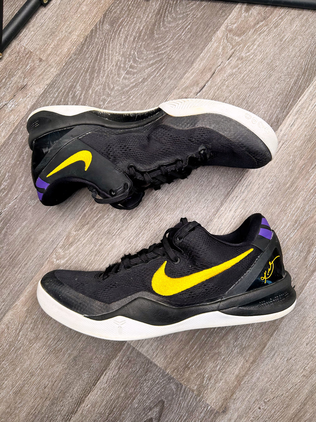 Size 10.5 Nike Kobe 8 LAKERS AWAY men’s (Give Back Pair)
