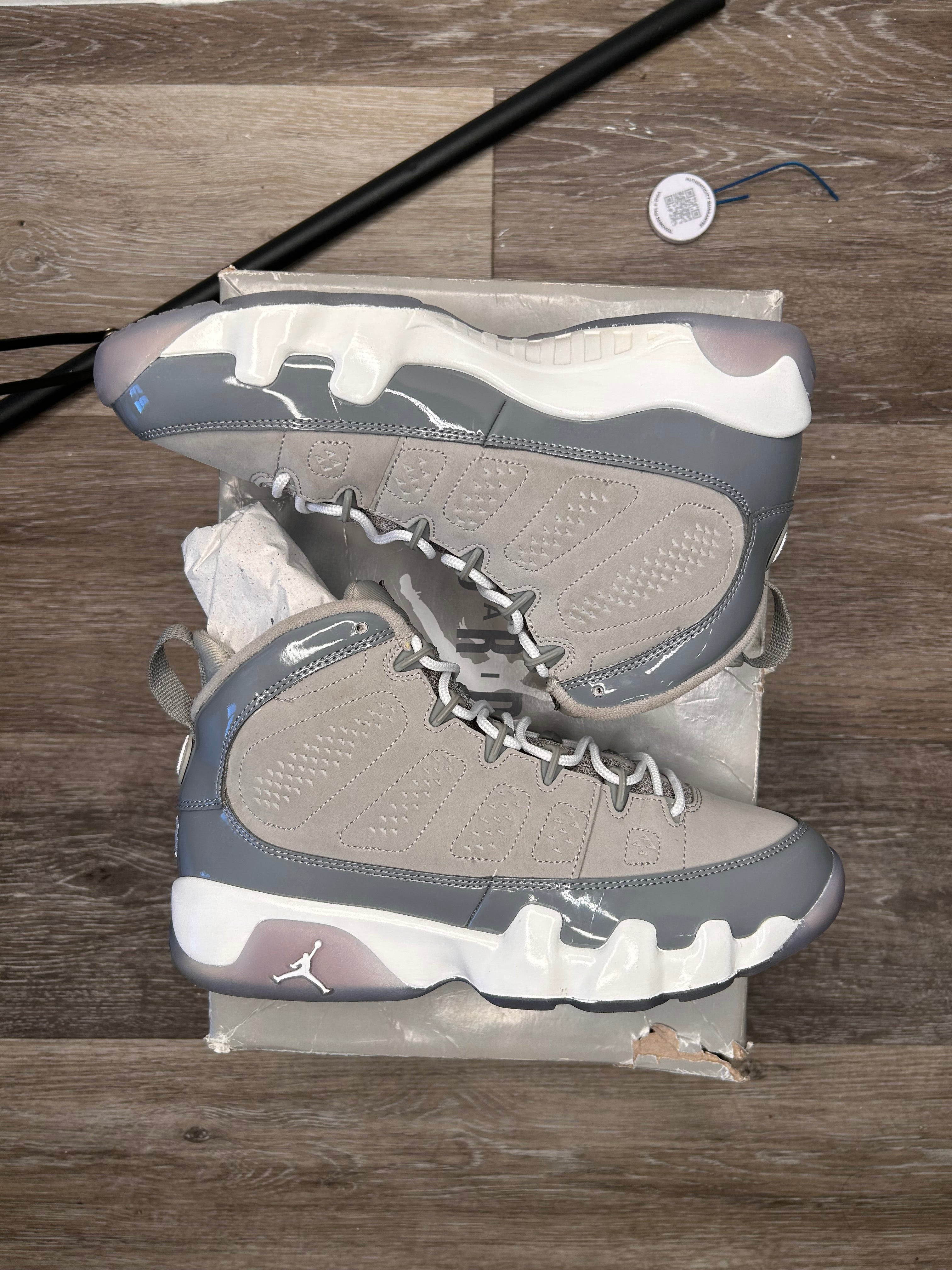 Nike (2025) Air Jordan 9 Retro (GS) Cool Grey HV4574-011 Size 7Y