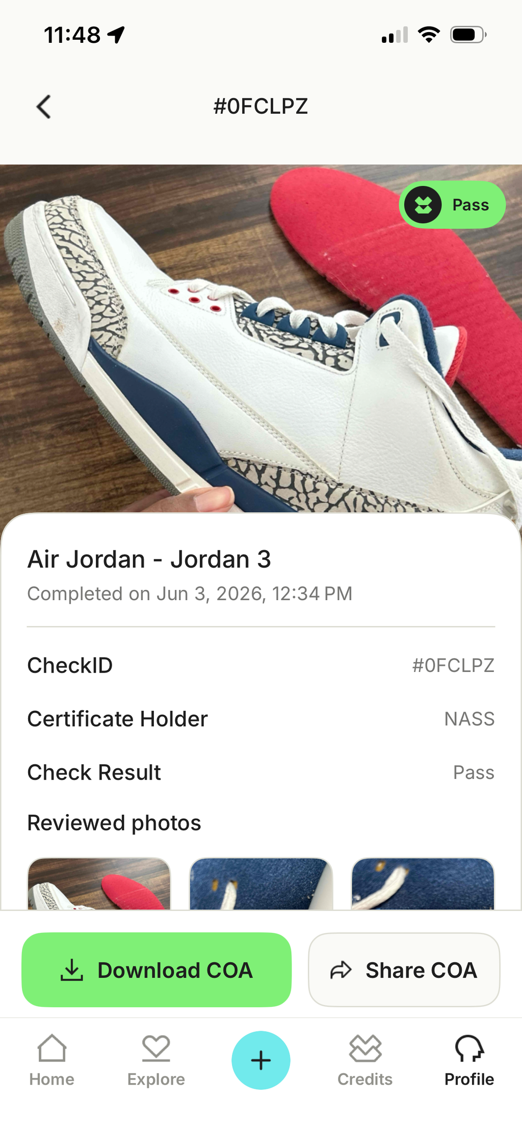 Size 10.5 - Jordan 3 Retro True Blue (2016) 854262-106