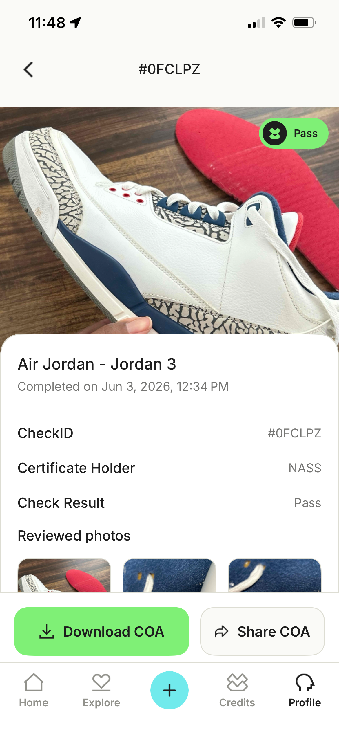 Size 10.5 - Jordan 3 Retro True Blue (2016) 854262-106