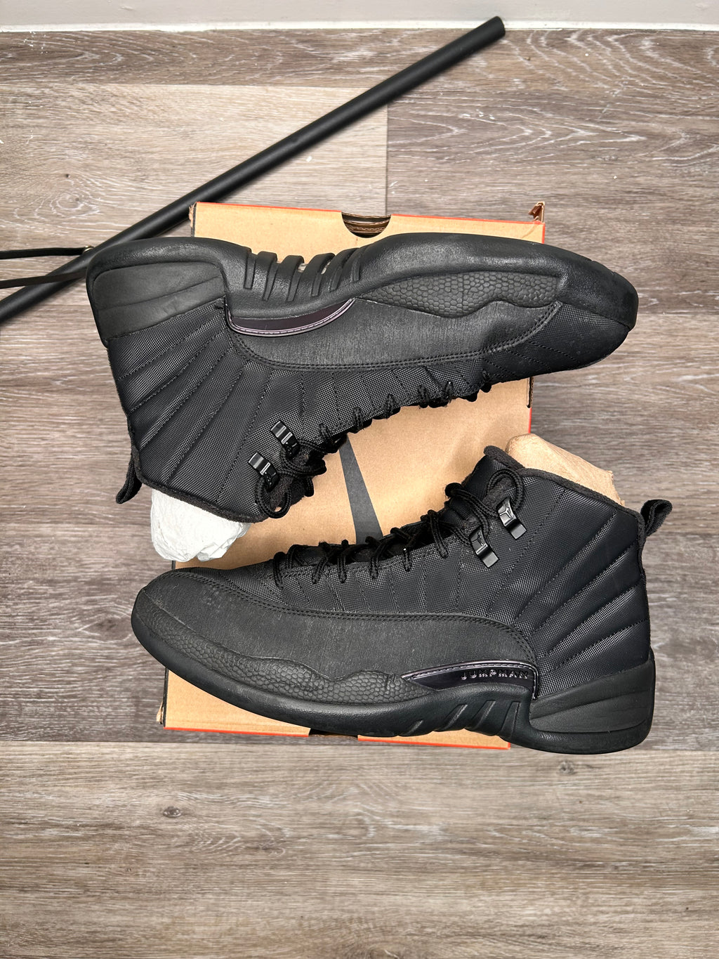 Nike Air Retro Jordan 12 Winterized Triple Black - Size 10.5 (2018)