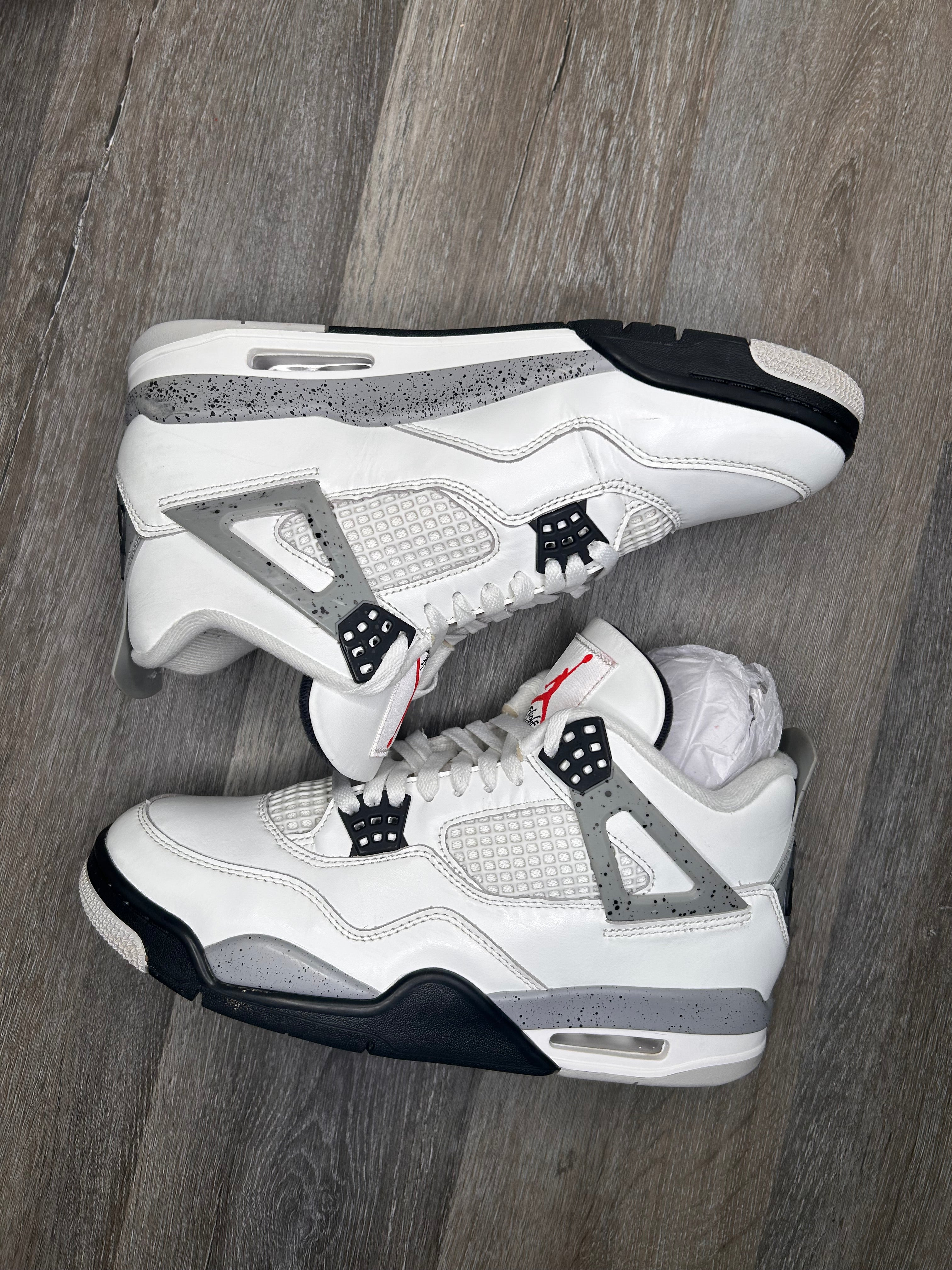 Size 10 Nike air Jordan retro 4 white cement (2025)
