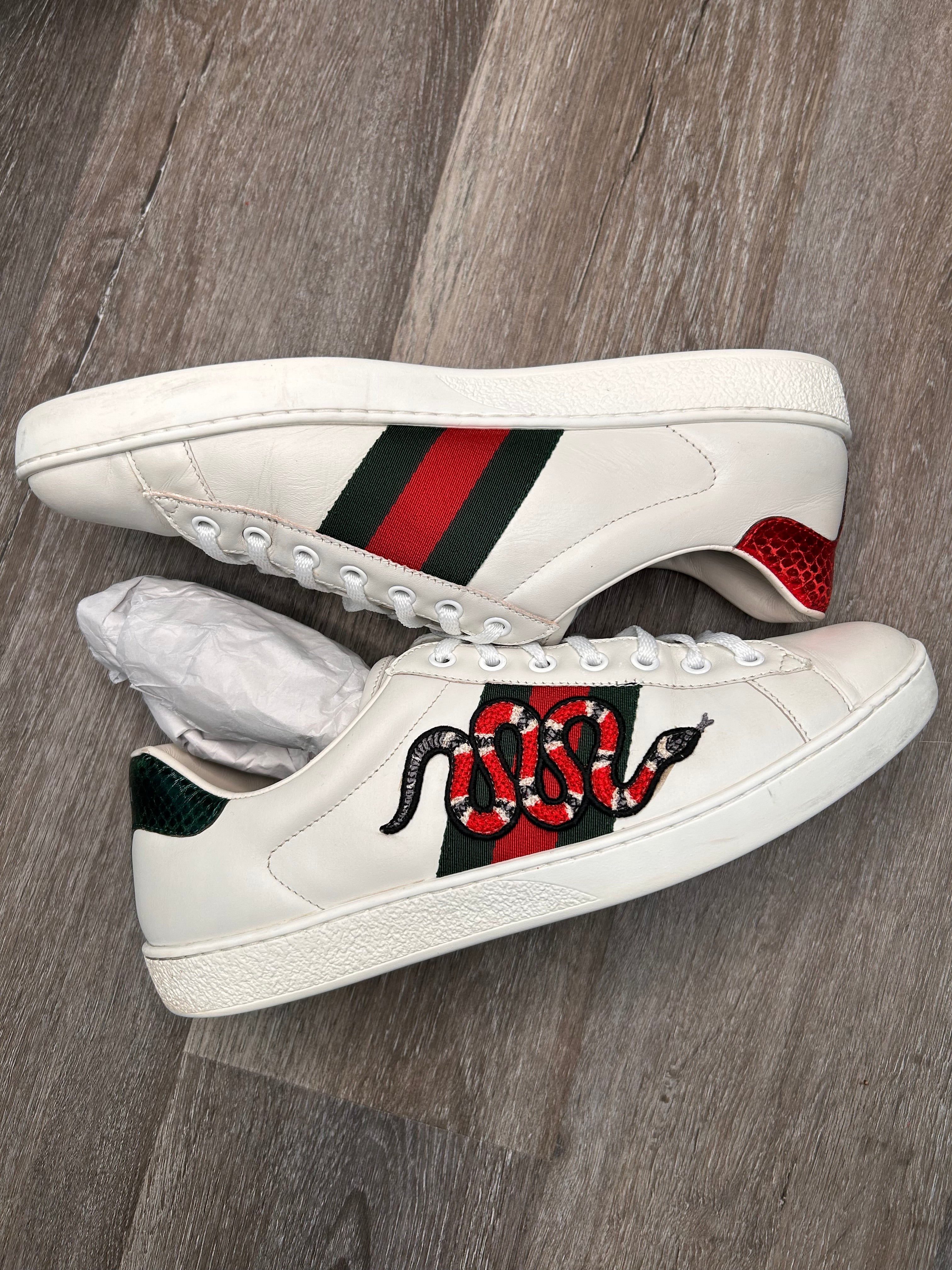 Gucci Ace Snake low top sneakers men’s size 9 US